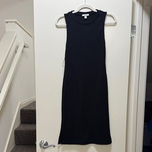 Black midi dress ribbed